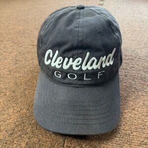 Cleveland Golf Hat Mens B+ Adjustable Strapback Dad Cap Script Logo Embroidery